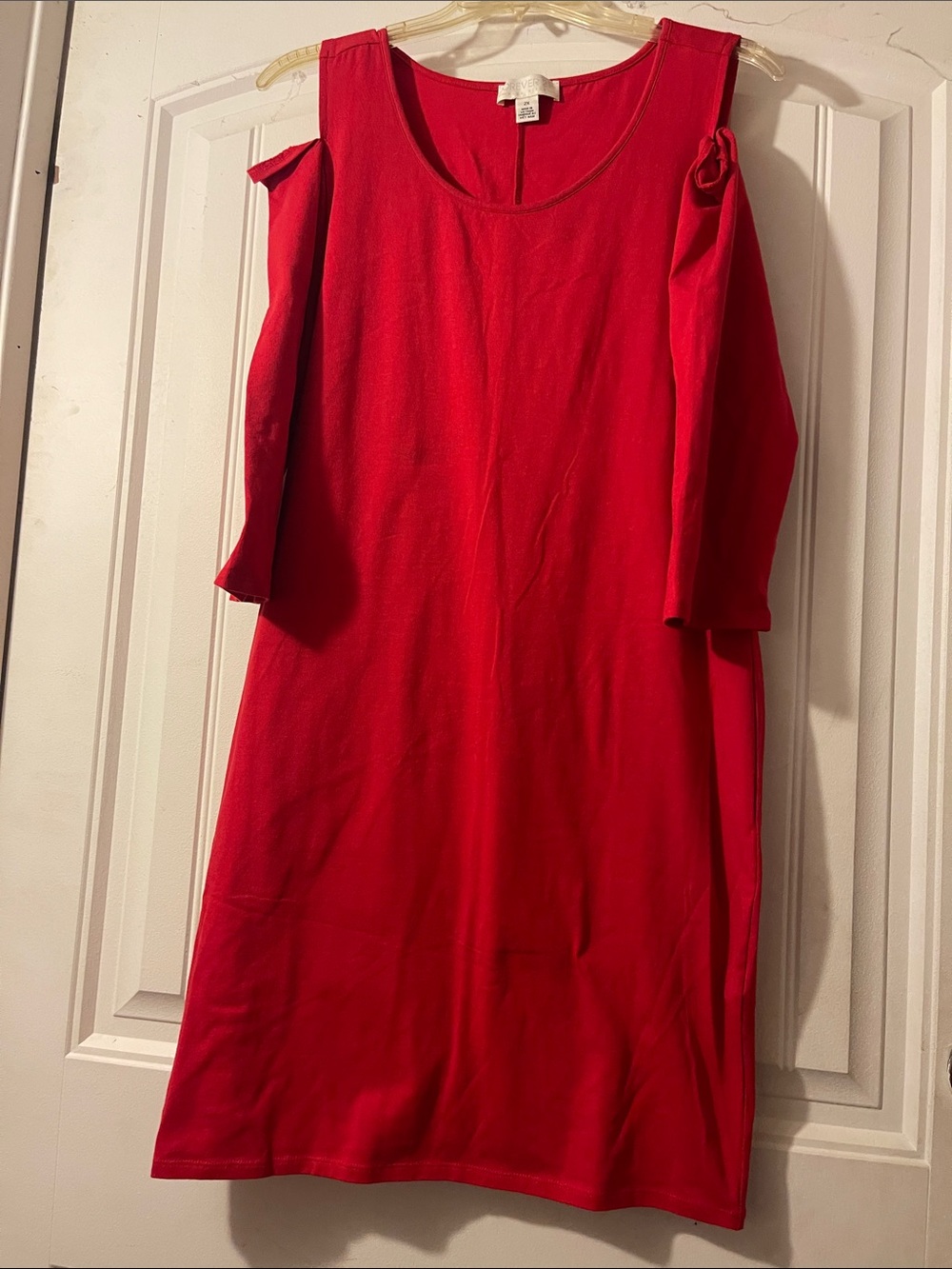 Forever 21 Red Cold-Shoulder Midi Dress
